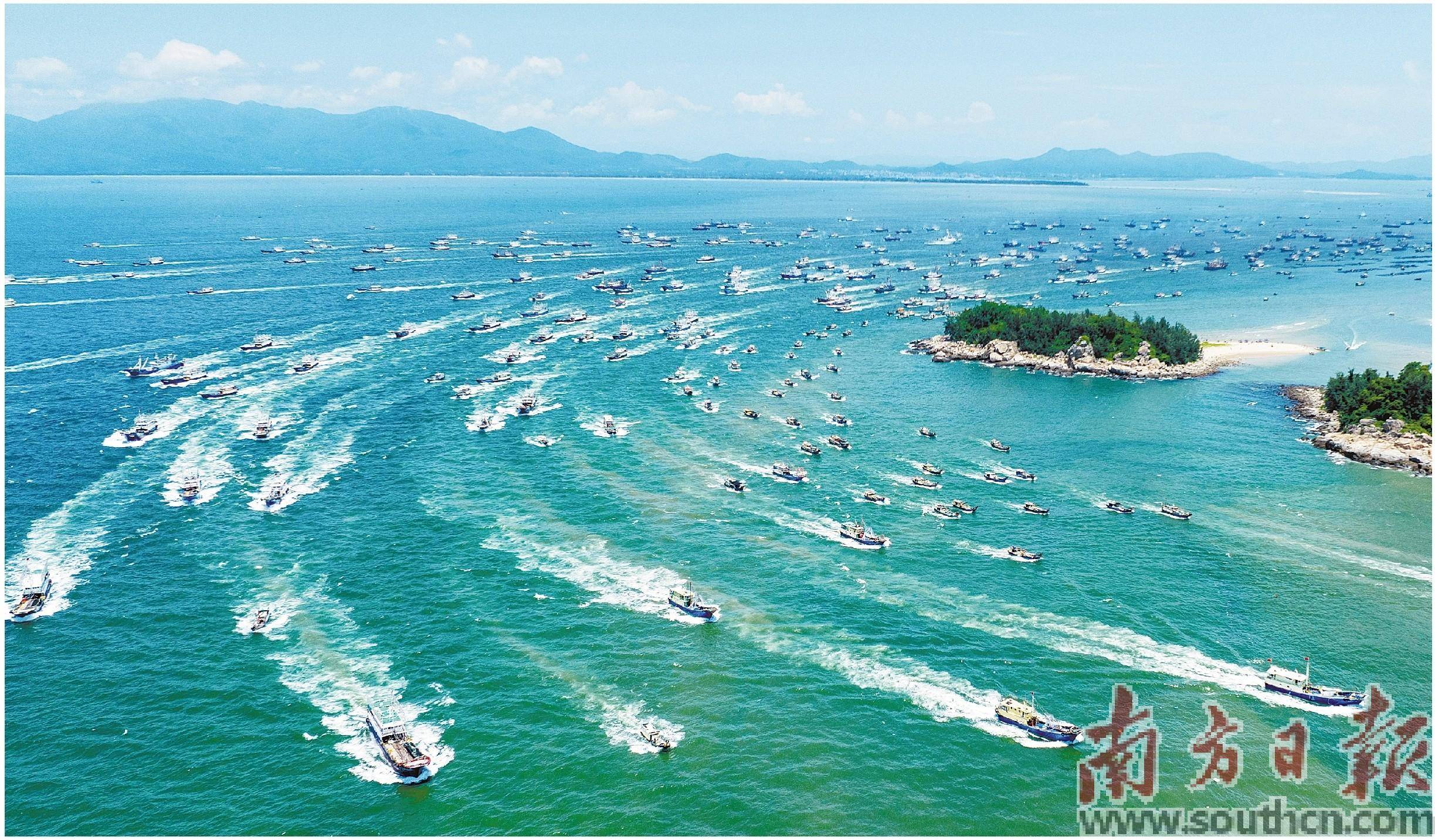 8月16日12时,第二十一届南海(阳江)开渔节在阳江海陵岛闸坡国家级中心