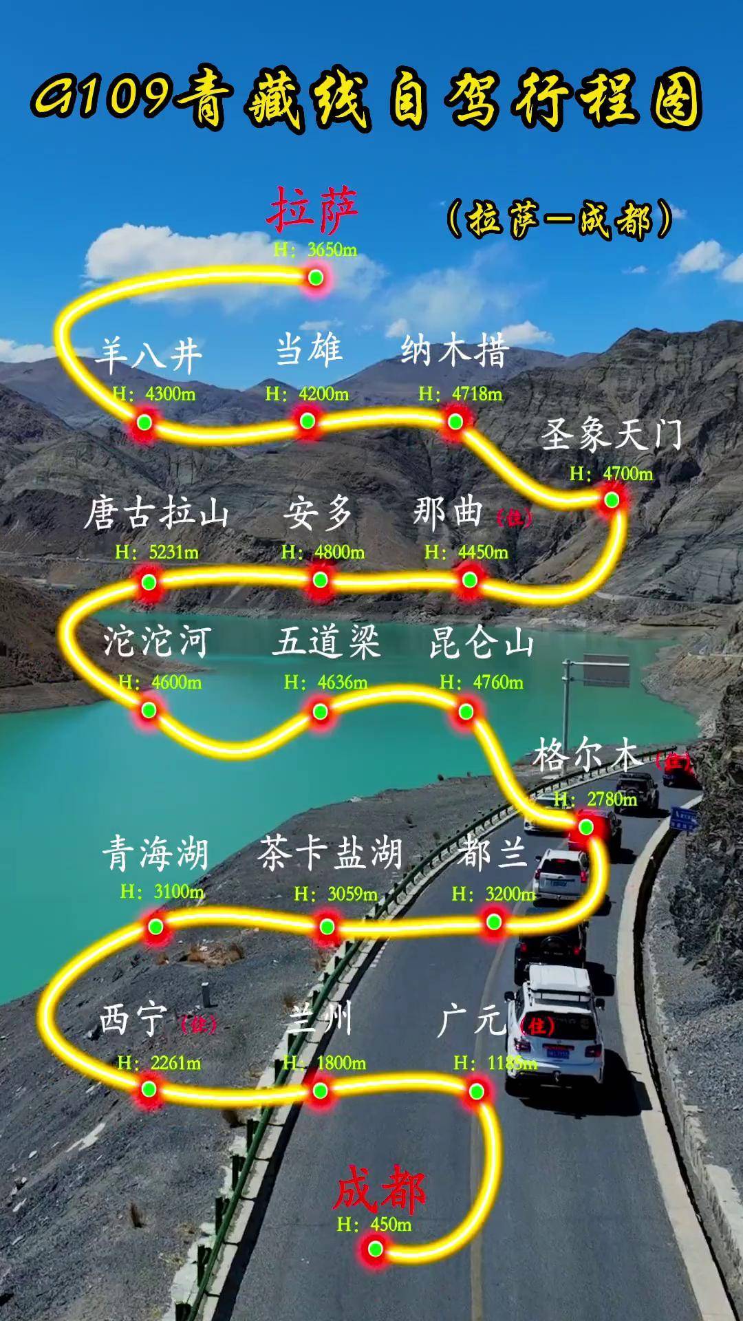 青藏公路地图线路图图片