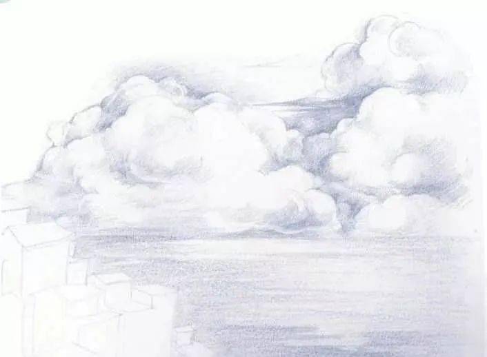 彩铅画入门教程 | 彩铅风景-天空的画法步骤过程