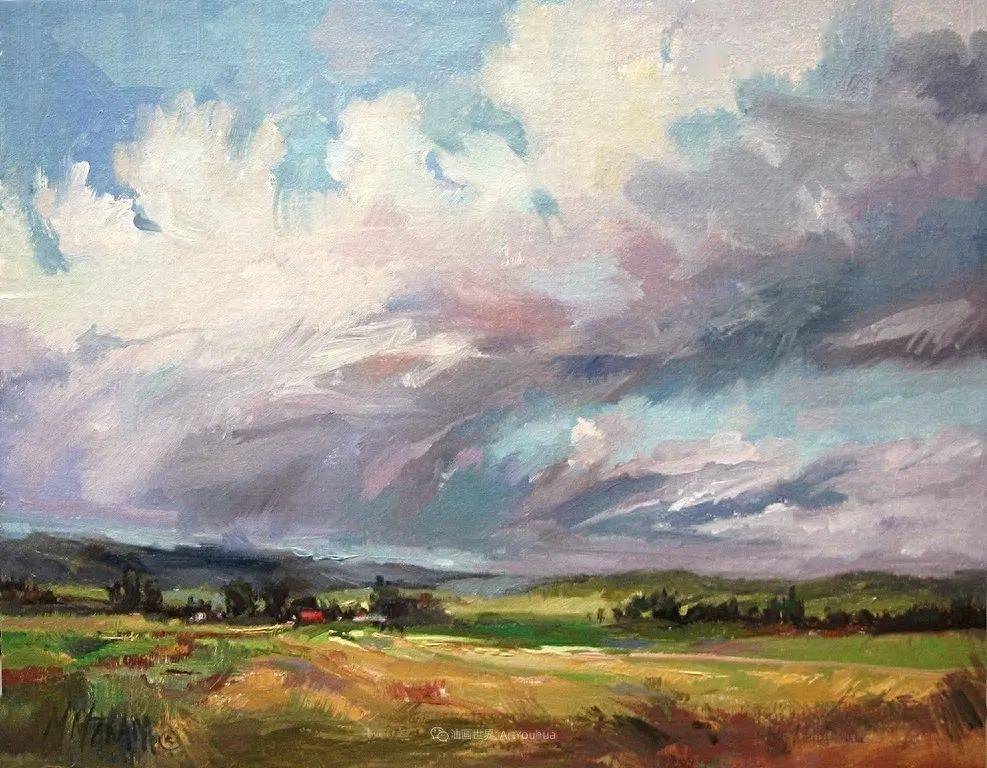 简约多彩的天空,玛丽·麦克萨姆风景画选_西北_美国_水彩画