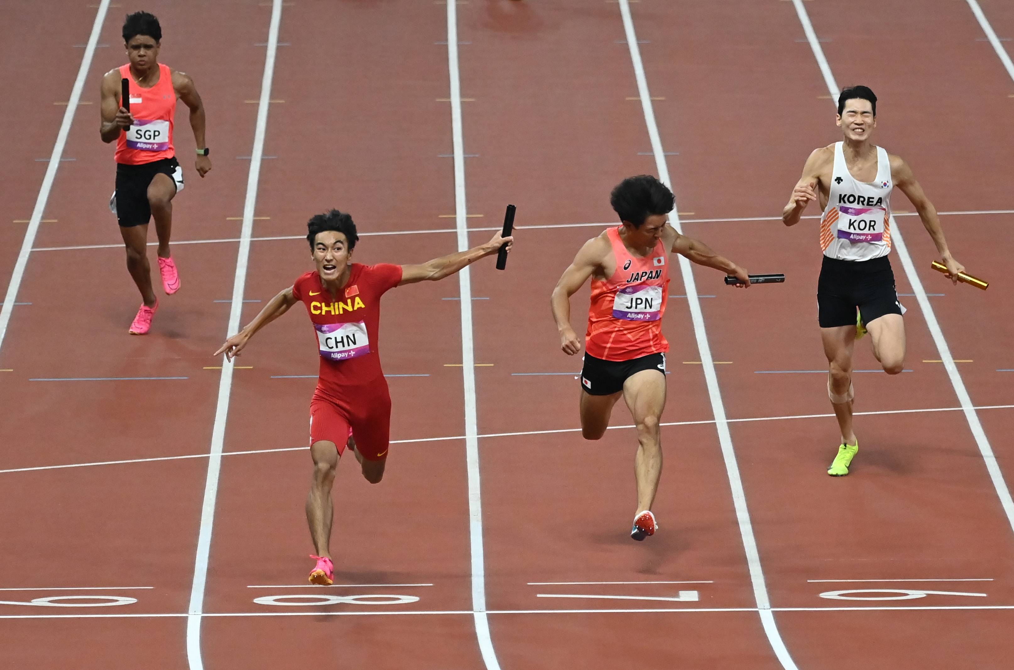 (杭州亚运会)田径——男子4x100米接力决赛赛况