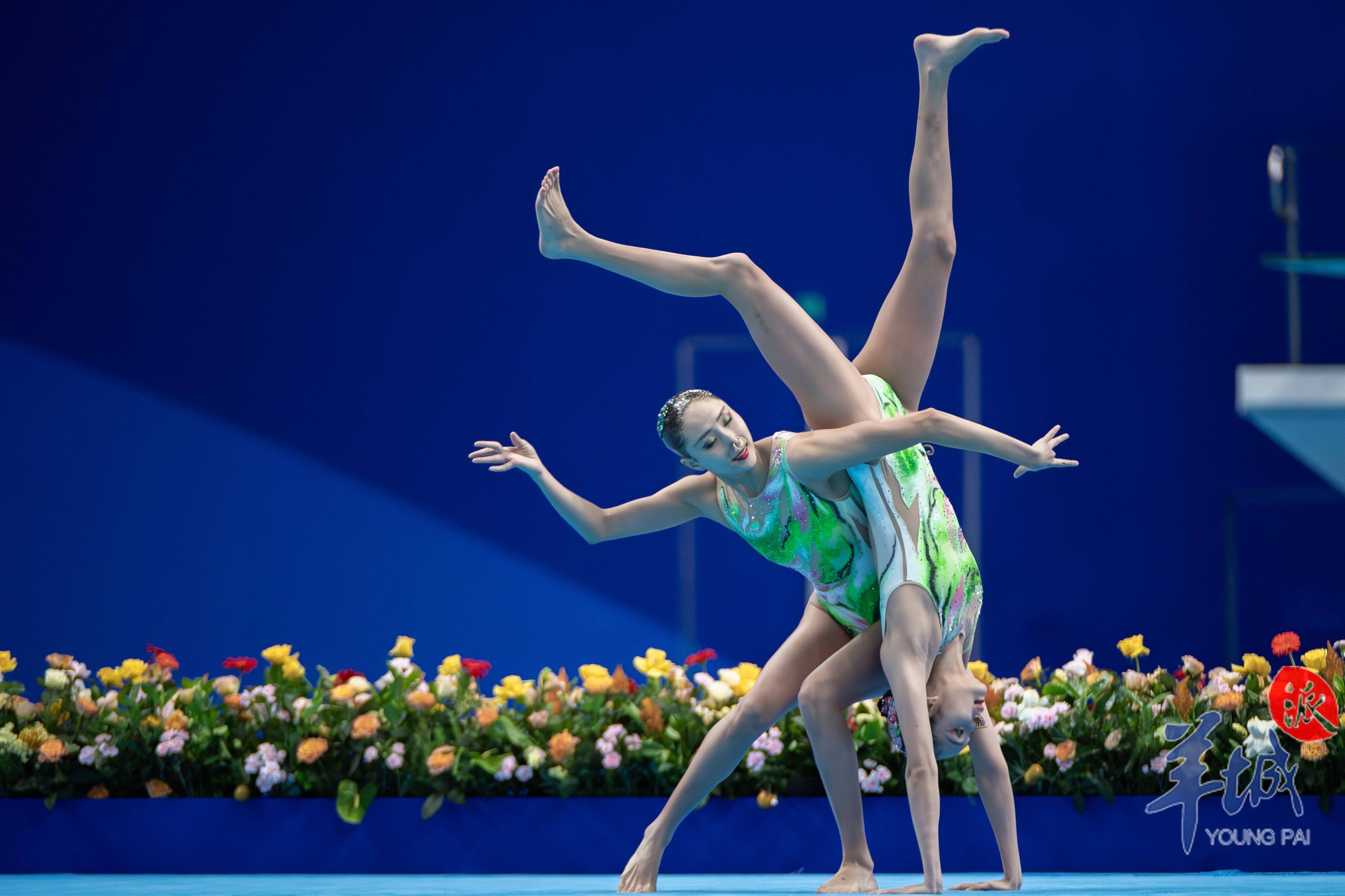 图集|亚运会花样游泳开赛,广东双胞胎姐妹花拿下初赛第一_比赛_中国队