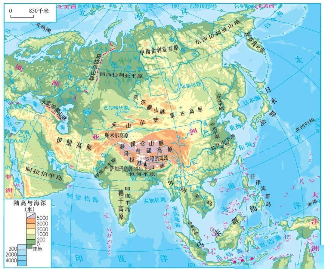 亚欧地图高清版大图图片