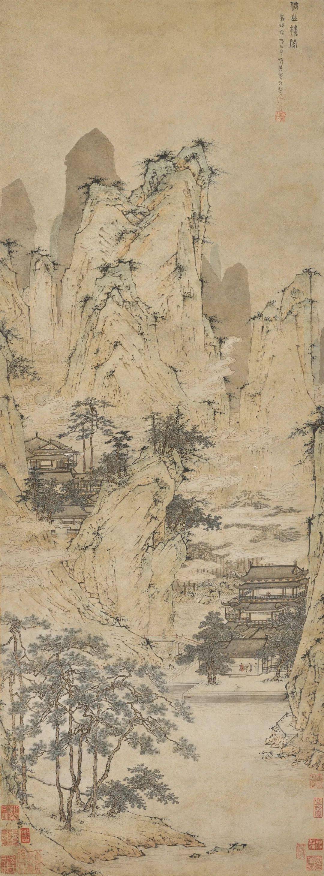 明仇英《仙山楼阁图》欣赏！_人物_山水_仕女