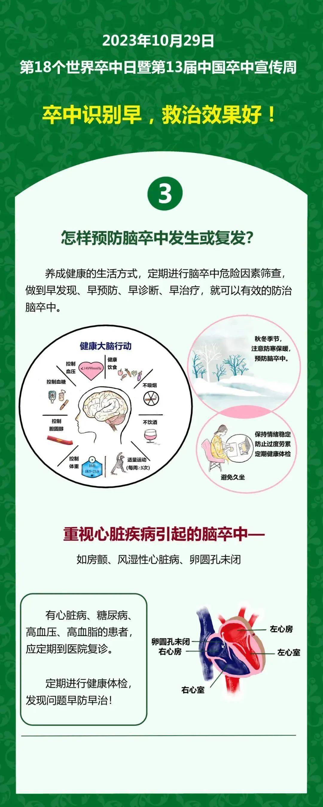 科普丨2023年世界卒中日宣传海报_张仁_脑血管_识别