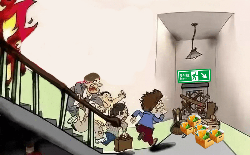 消防宣传月|堆满杂物的楼道