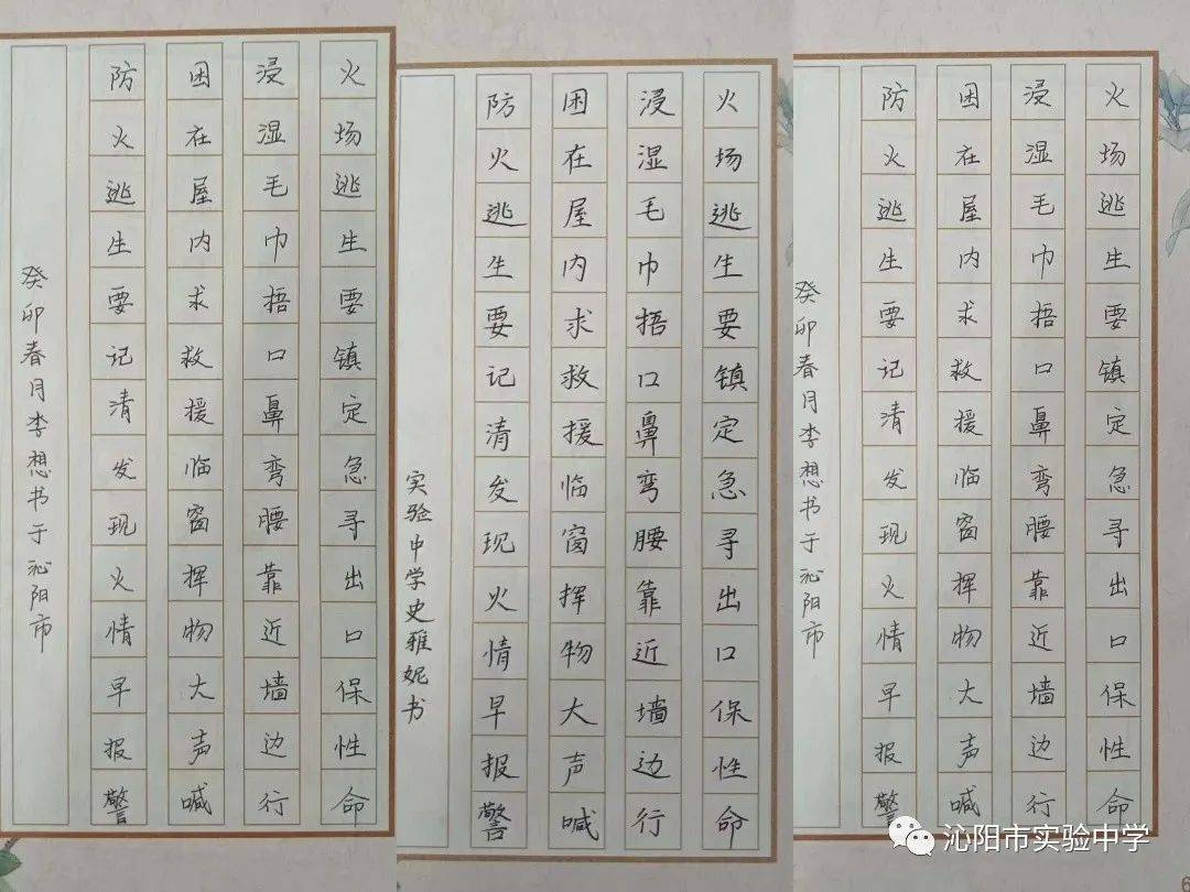 以安全为主题的硬笔字图片