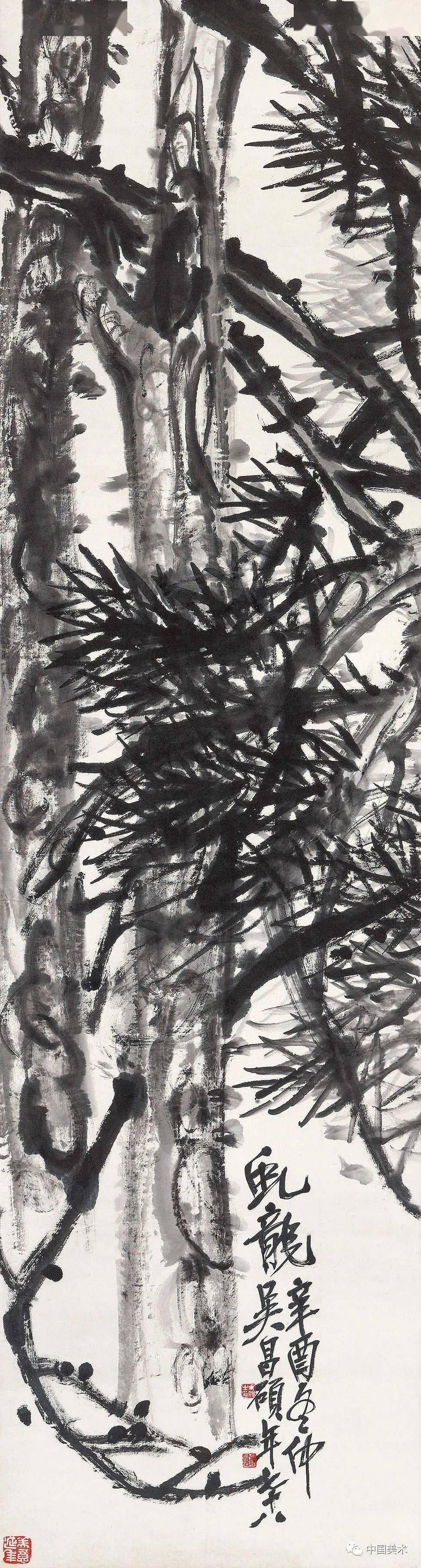 吴昌硕爱菊,他的故乡芜园,他所居住的厅堂外的篱边,也都种栽有菊花.