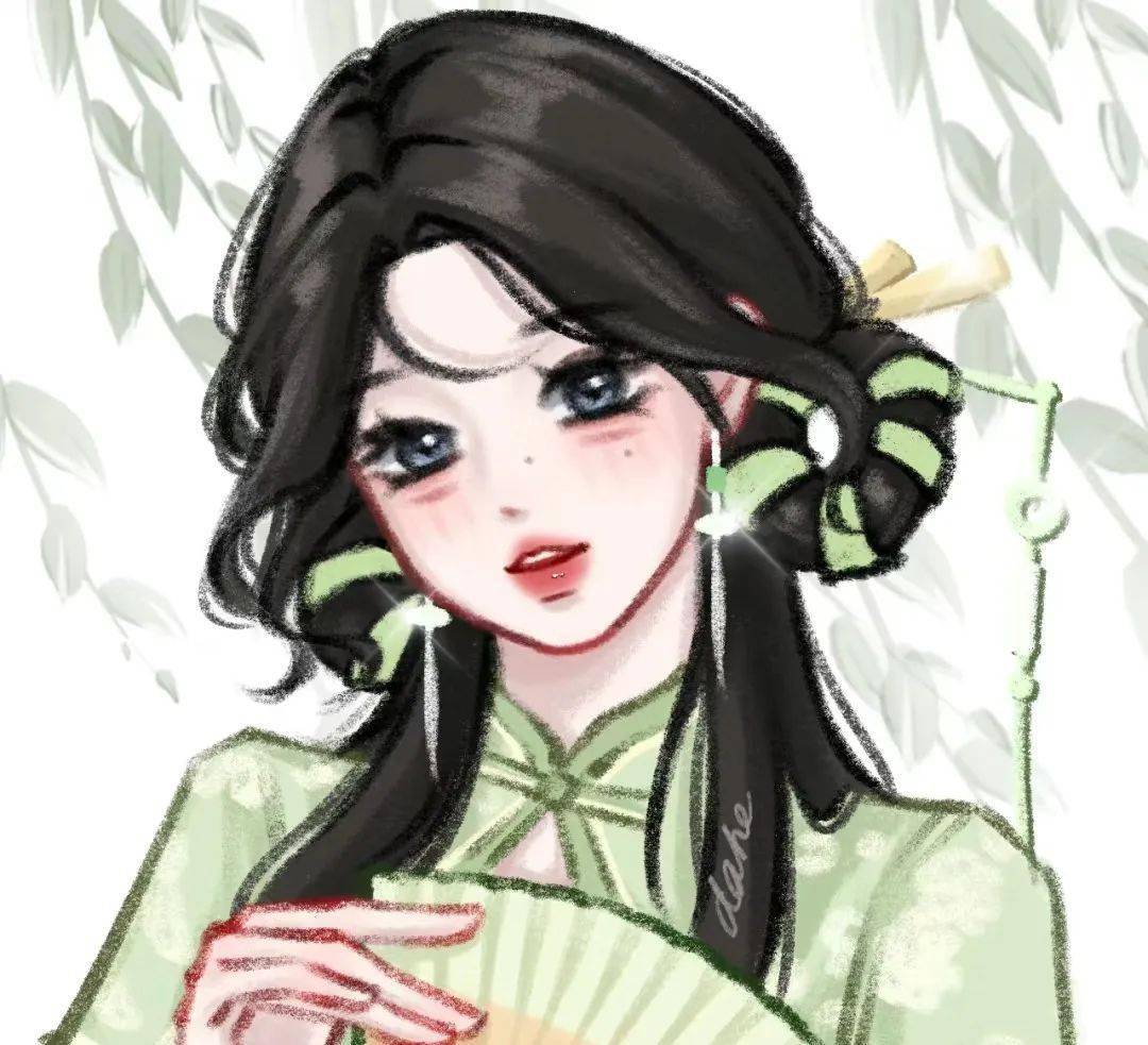 网络似是故人来青衫烟雨客新中式真人女头cr.