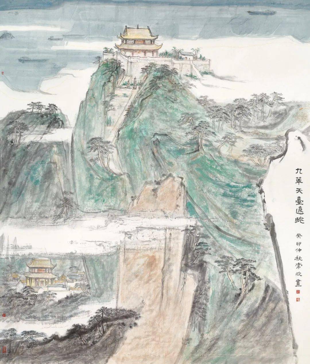 董雷 神女烟霞 240cm×200cm 国画刘立宇 夔门墨韵 80cm×20cm×55cm