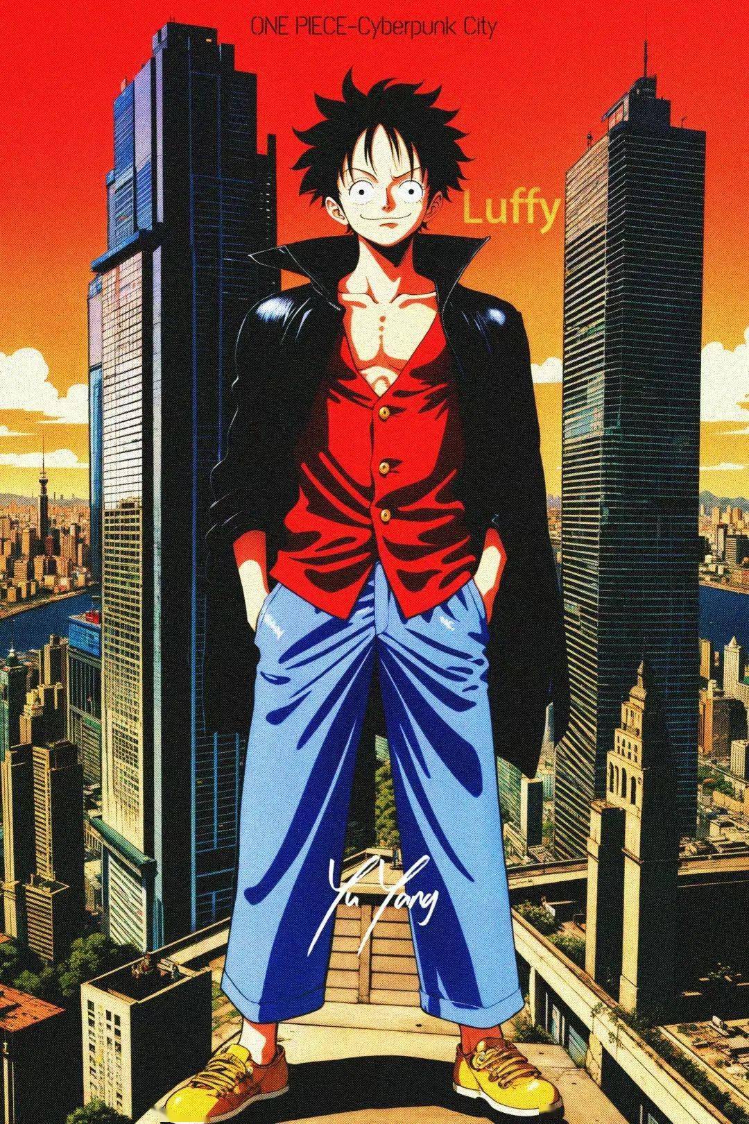 海贼王壁纸|现代装路飞