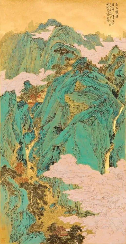 【国画天地】李圣峰青绿重彩山水画作品欣赏_色彩_笔墨_章法