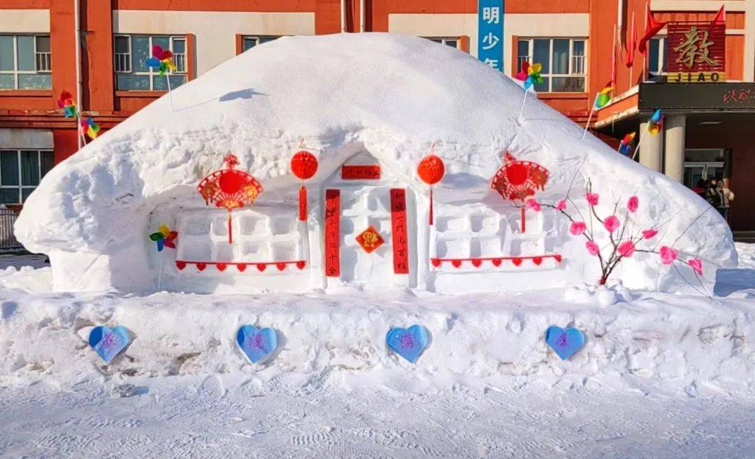 雪雕图片 学生图片