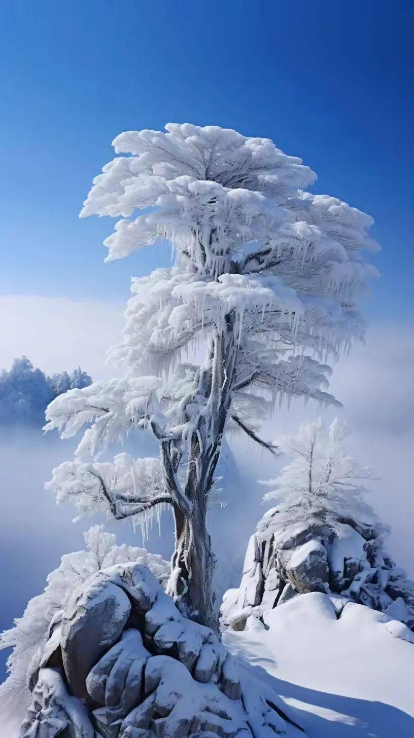 黄山雪,绝美!_雪景_自然_云海