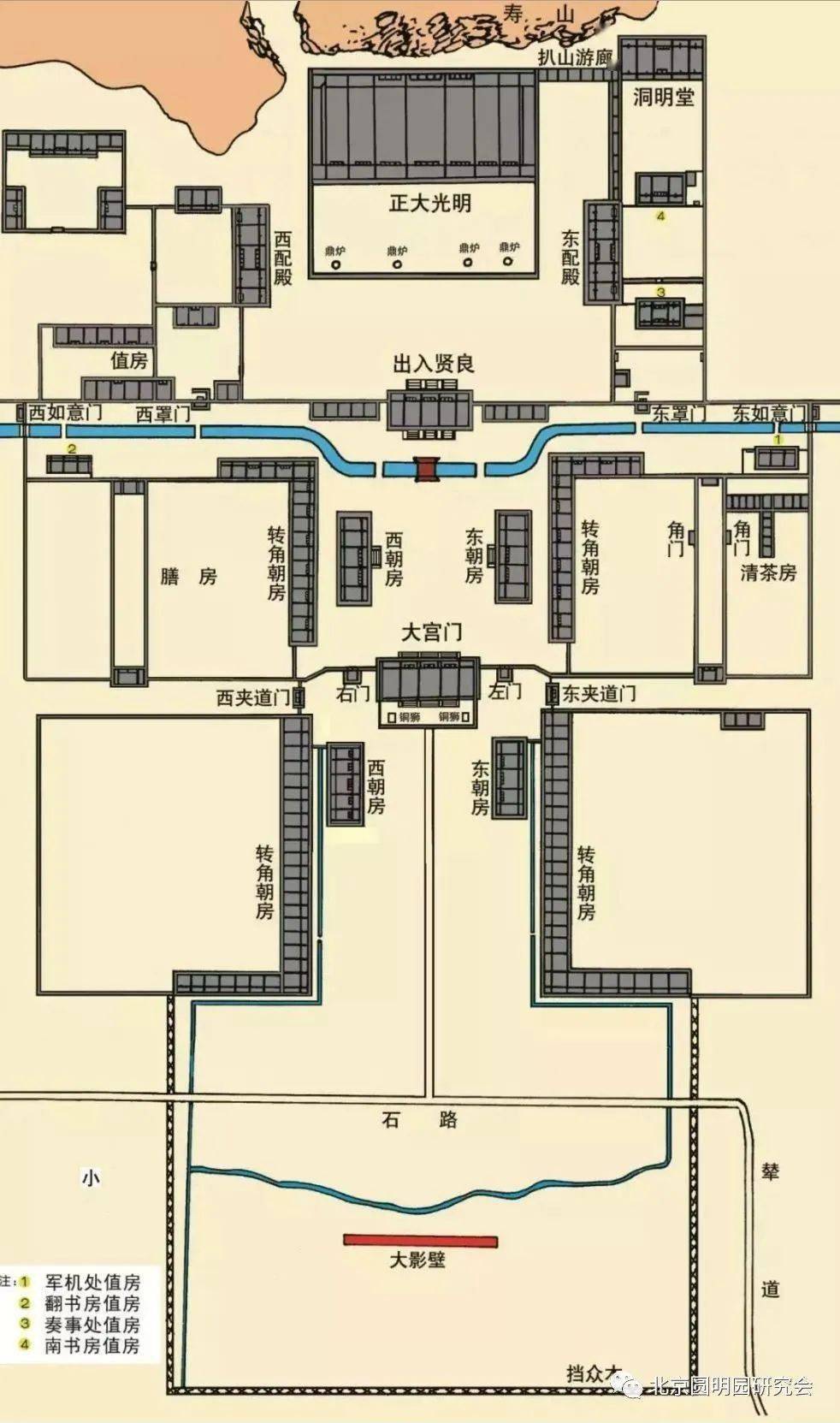 圆明园景点平面图图片