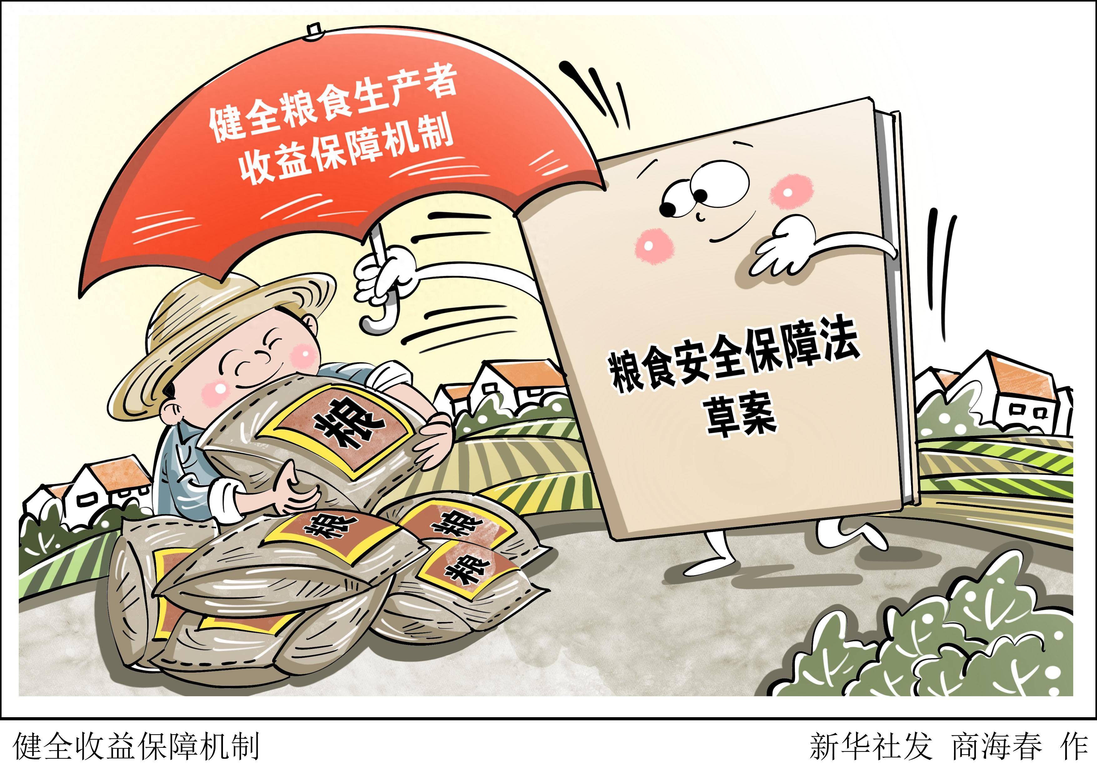 新华社图表,北京,2023年12月25日(漫画)健全收益保障机制粮食安全保障