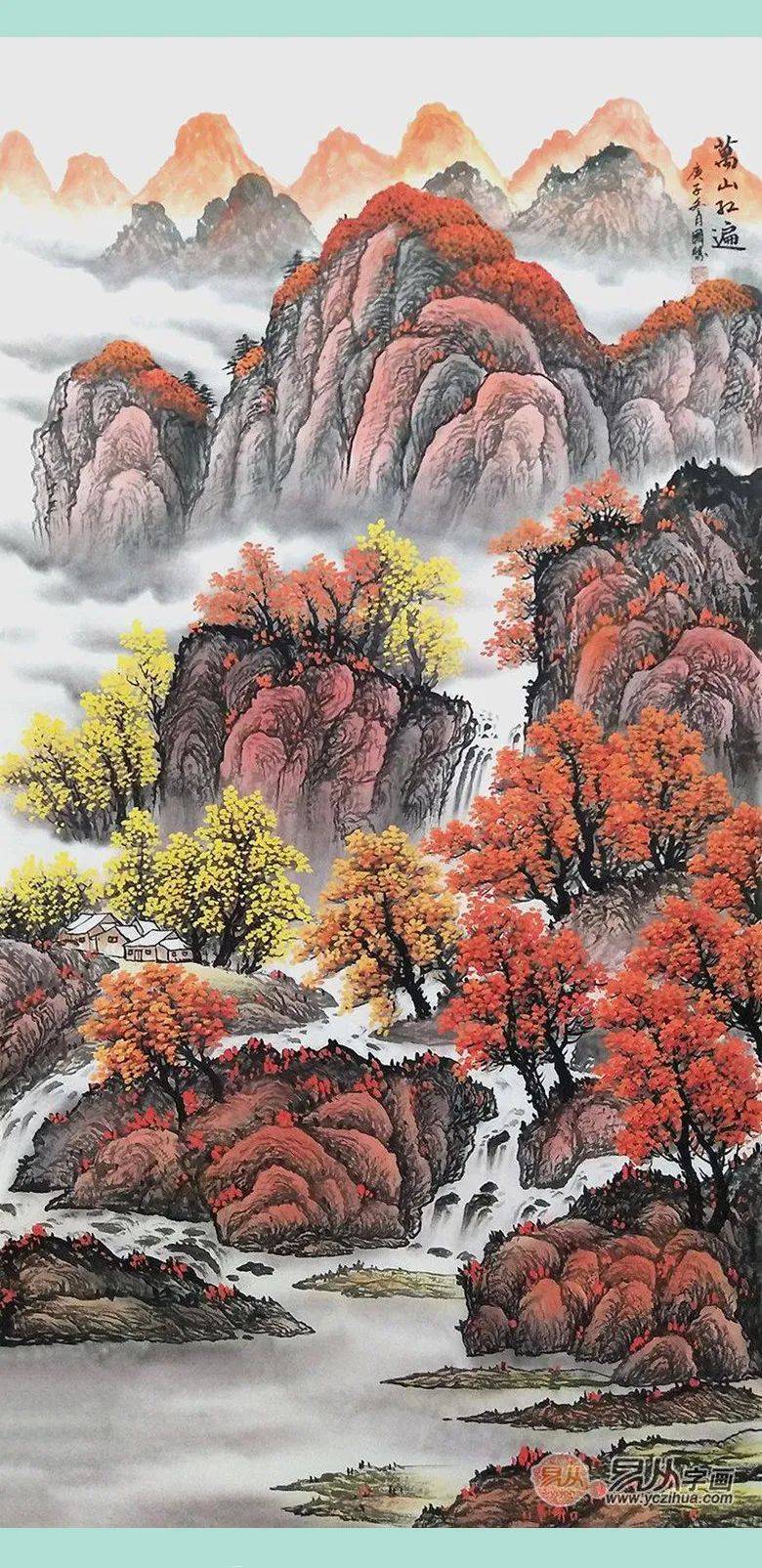 山水画作品百变多样且色彩明快,他是广西画家李国胜先生